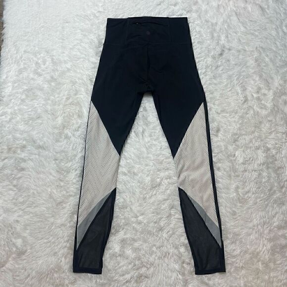 Athleta Precision Leggings High Rise Black White Mesh Compression Sz Small Tall - Picture 9 of 12